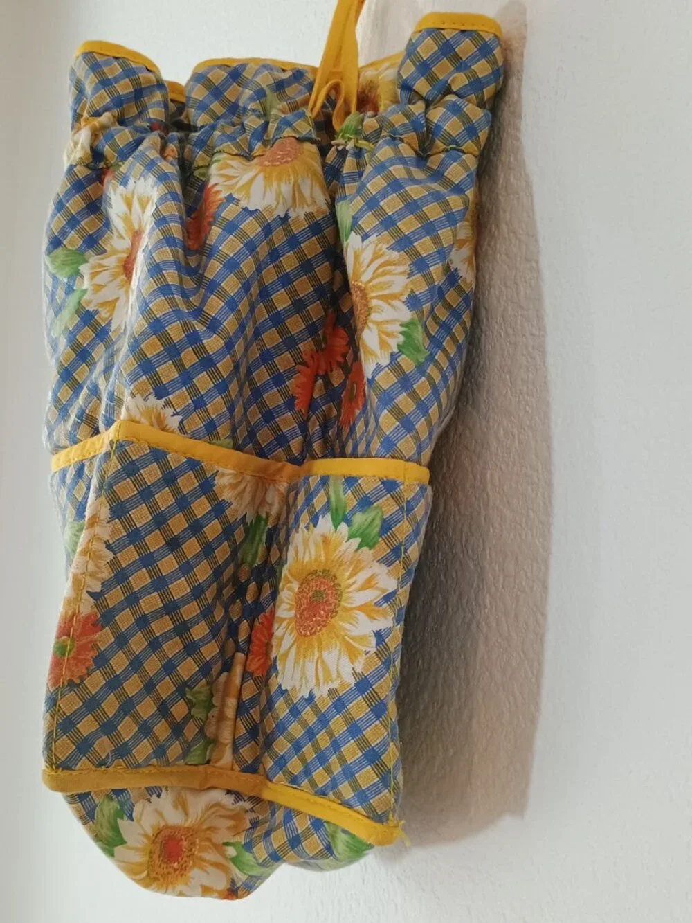 Cotton Quilt Tools Bag 8 Outside Pockets Drawstring Multi-function Sunflower Yel